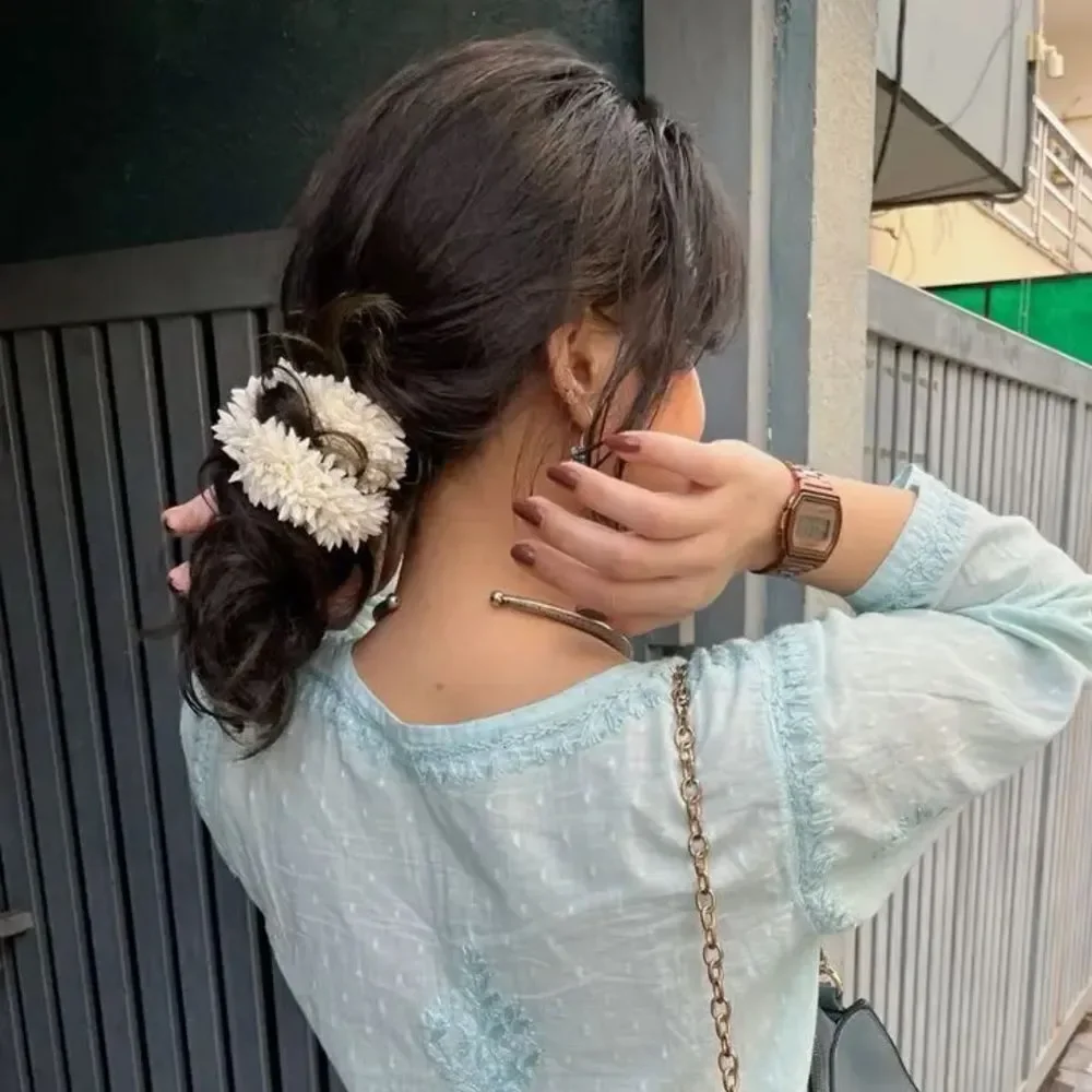 SOKORA JEWELS Jasmine Flowers Hair Scrunchie